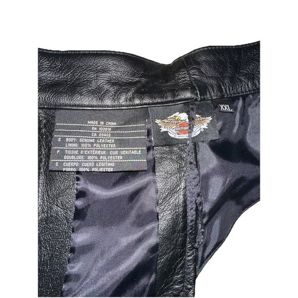 HARLEY DAVIDSON Leather Chaps Men Size 2XL XXL Black Riding Gear - Picture 3 of 12